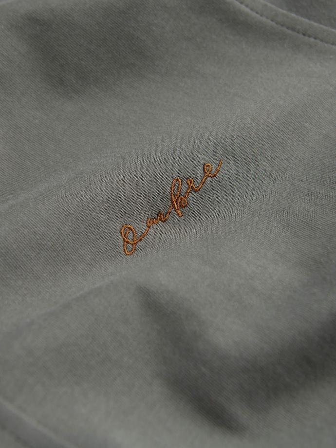 Cămașă bărbătească din bumbac REGULAR din tricot jerseu simplu - kaki deschis V4 OM-SHCS-0138