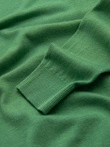 Classic men's sweater with round neckline - green V13 OM-SWBS-0106