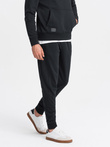 BASIC pantaloni de trening din bumbac pentru bărbați - negru V9 OM-PABS-0174