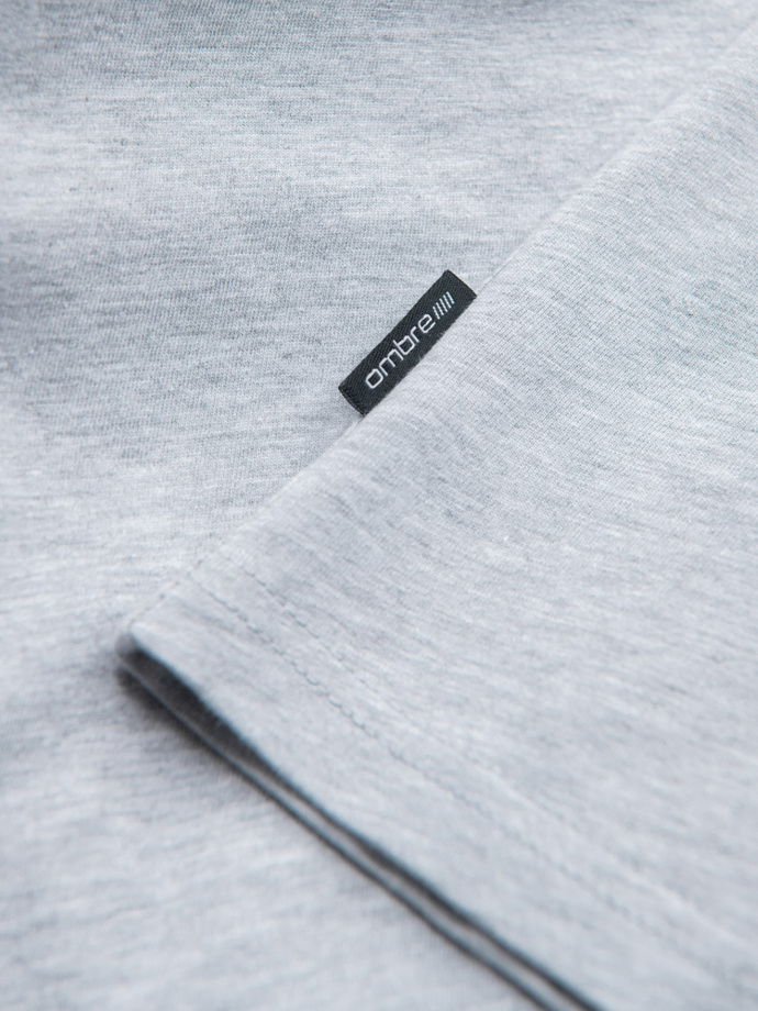 Tricou BASIC din bumbac clasic pentru bărbați - gri melange V5 OM-TSBS-0146 