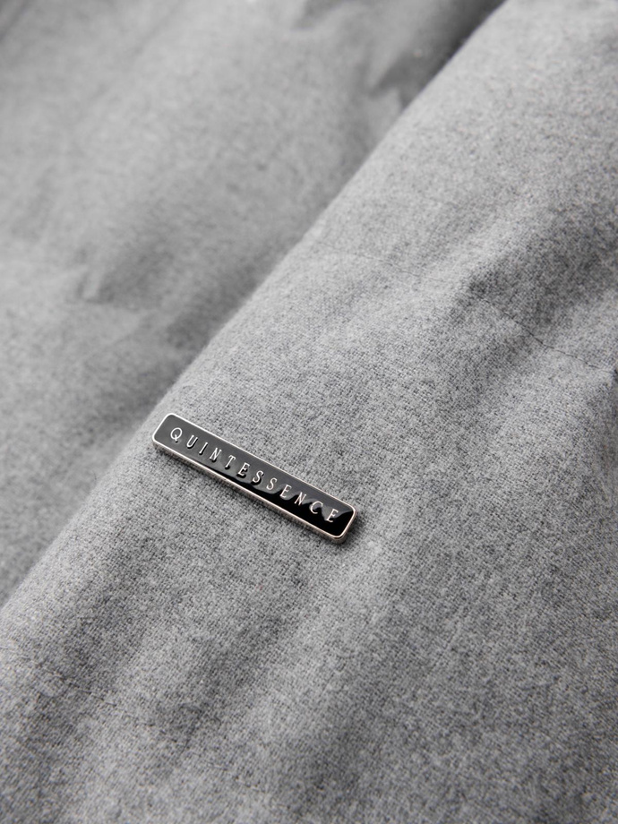 Men's lightweight jacket with mesh lining and hood - grey V3 OM-JAHP-0203