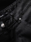 Pánské kalhoty z voskované džínoviny SLIM FIT - černé V3 OM-PADP-0149
