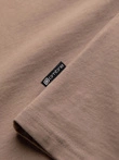 Vyriški medvilniniai marškinėliai su spauda - šviesiai rudi V2 OM-TSPT-0166