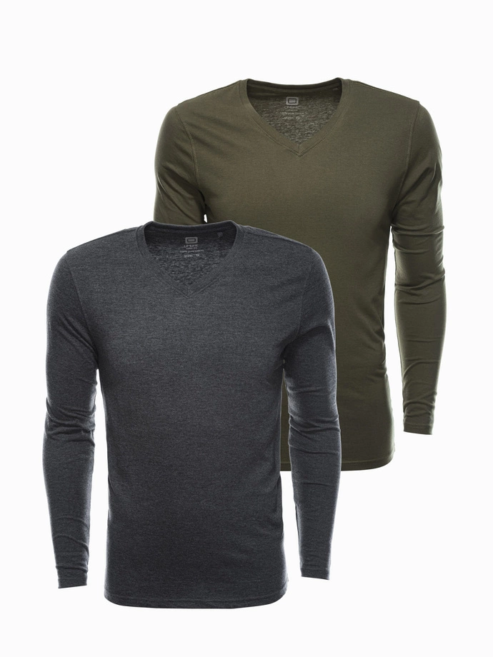 Men's V-NECK longsleeve set - mix 2-pack V9 Z41