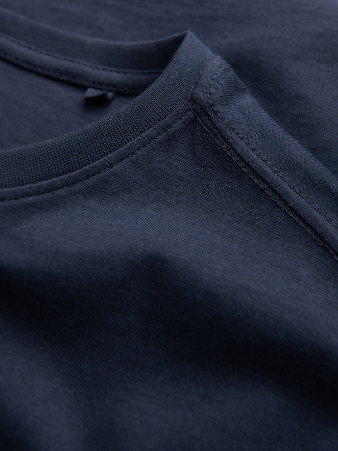 Men's printed cotton t-shirt vinyl - navy blue V2 OM-TSPT-0119