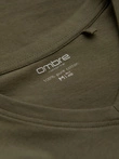 Men's unprinted longsleeve with v-neck - dark olive V2 OM-LSBL-0108