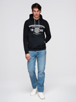 Men's hooded sweatshirt with graphics - black V3 B1714