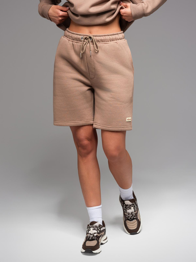 UNISEX tracksuit set sweatshirt + shorts - brown V16 Z108