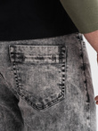 Pantaloni bărbătești din denim marmorat cu marginea brută SLIM FIT - gri V1 OM-PADP-0146