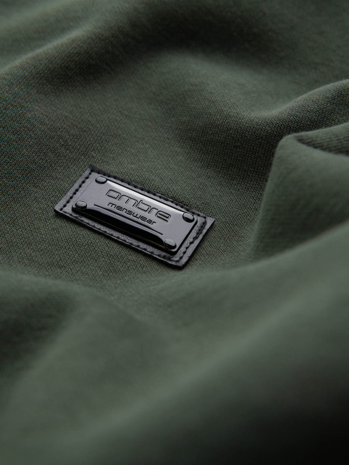 Vyriškas neperšlampamas džemperis su metaliniu smeigtuku - tamsiai žalias V4 OM-SSNZ-0136