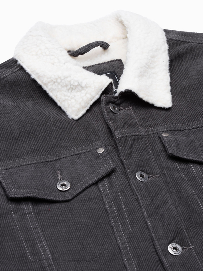 Pánská přechodová bunda - grafitová C524