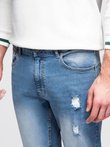 Pánské džínové kalhoty REGULAR FIT s odřením - světle modré V1 OM-PADP-0254