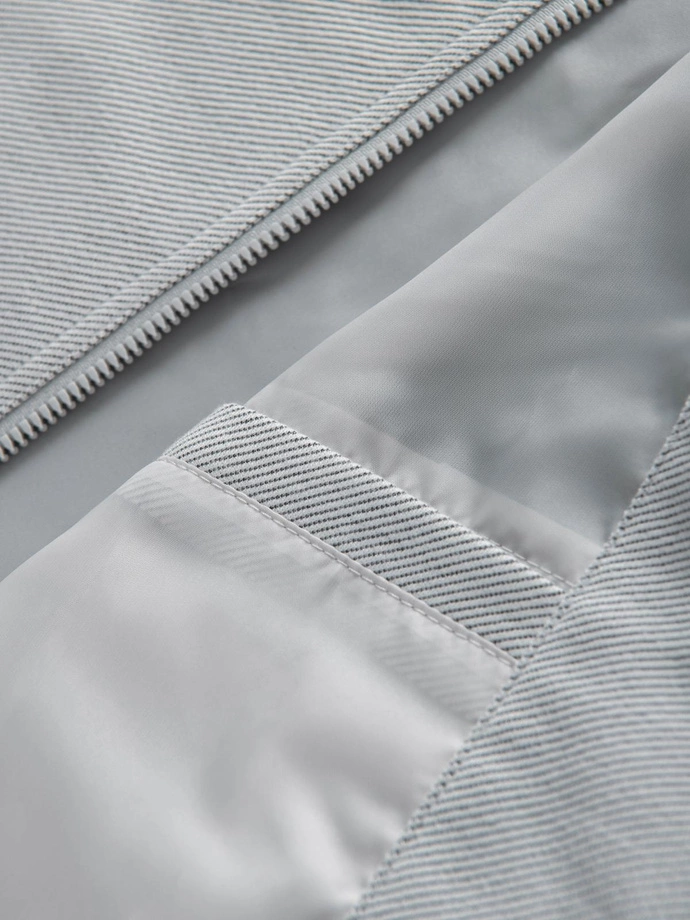 Pánská bunda bomber s raglánovými rukávy - světle šedá V4 OM-JANP-0159