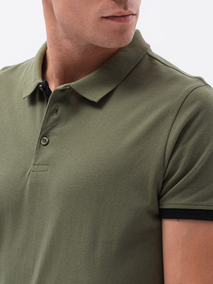 Bluza polo simpla barbati - masliniu S1382