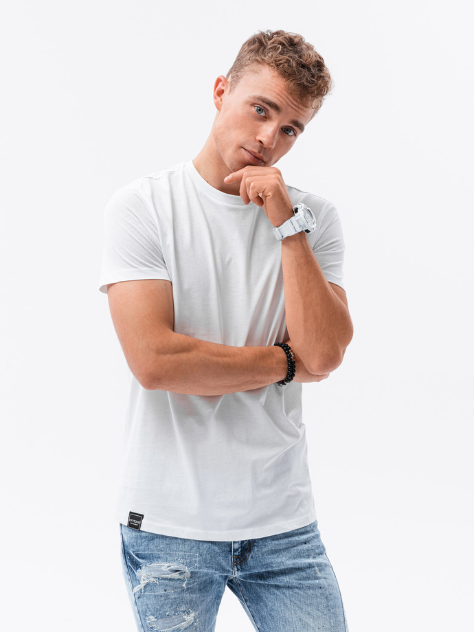 Tricou cu imprimeu pentru barbati - alb S1682