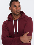 Men's non-stretch hoodie - maroon V7 OM-SSBN-0120