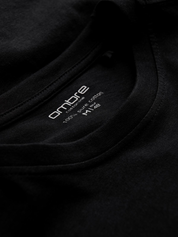 BASIC men's longsleeve with round neckline - black V1 OM-LSBL-0106