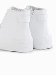 Men's high-top sneakers with zipper for easy on - white V2 OM-FOTH-0184