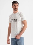 Tricou din bumbac imprimat cu decolteu rotund - negru V2 OM-TSFP-0225