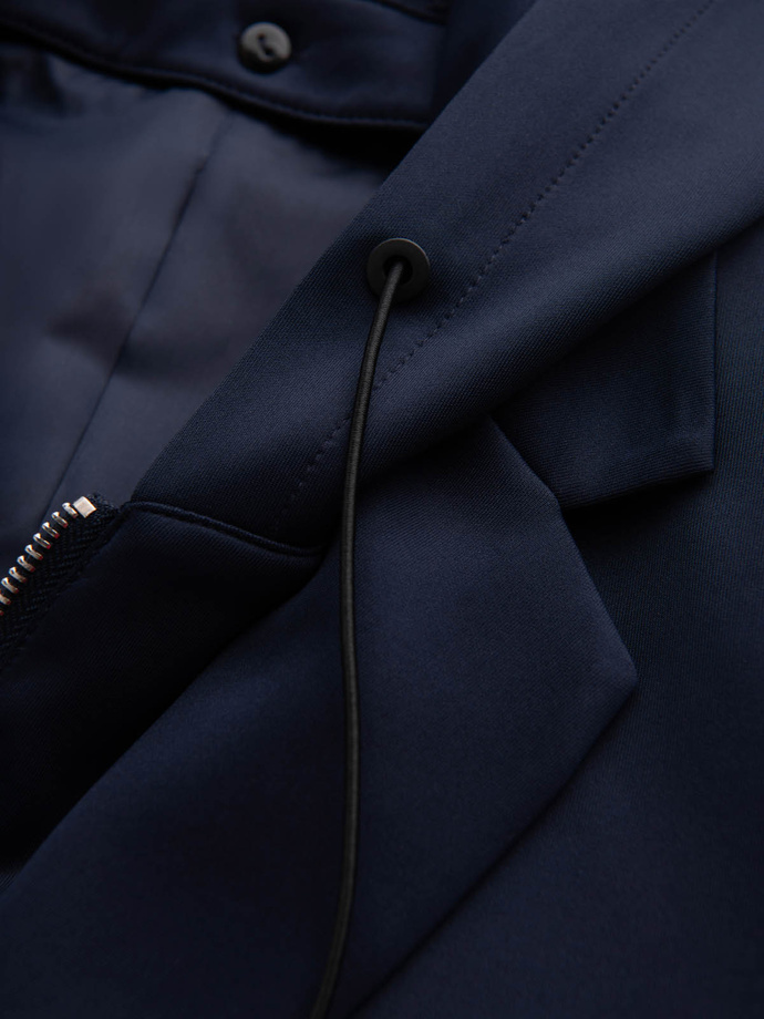 Pánská bunda s odnímatelnou podšívkou a kapucí - tmavě modrá V2 OM-BLZB-0126