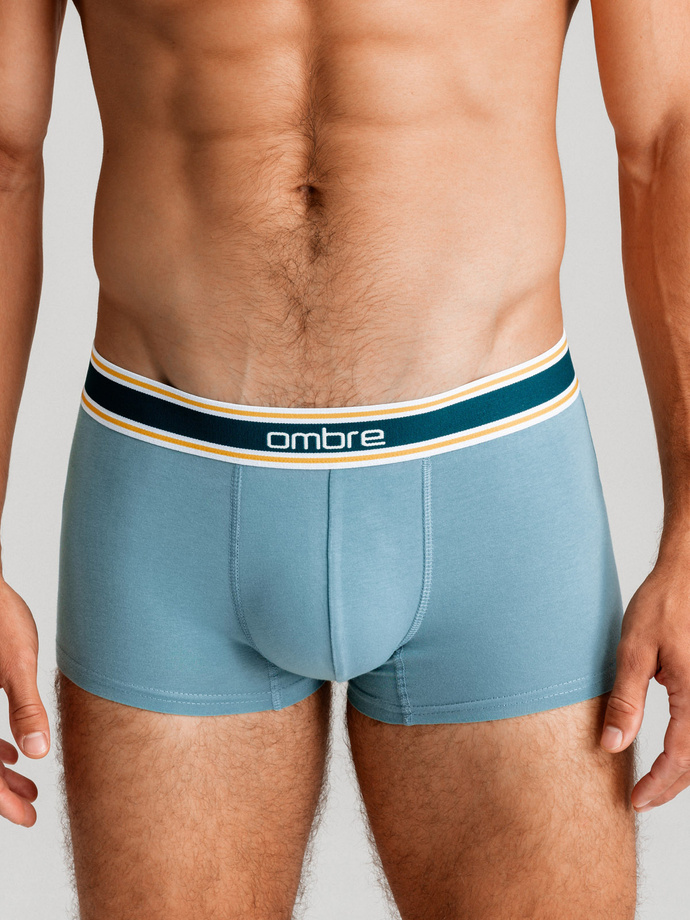 Klasikiniai prigludę vyriški bokseriai su dekoratyvine elastine juosta - 3 vnt. mišinys OM-UNBO-0110