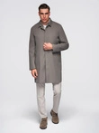 Men's insulated coat with hood and concealed zipper - black V1 OM-COWC-0110