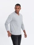 Men's unprinted longsleeve with a crew neckline - grey melange V7 OM-LSBL-0108