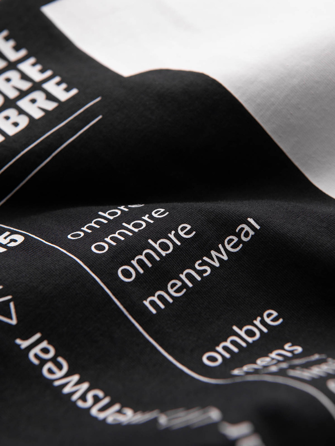 Tricou bărbătesc din bumbac imprimat - negru V3 OM-TSPT-0166