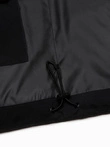 Men's winter jacket with detachable hood and cargo pockets - black V3 OM-JAHP-0152