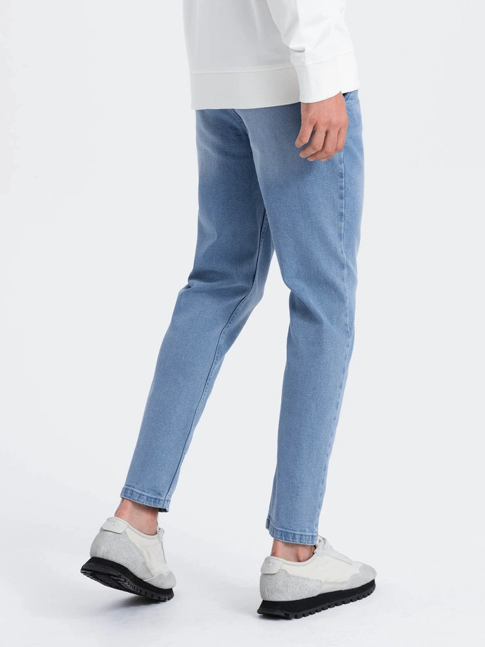Pantaloni bărbătești SKINNY FIT din denim cu buzunare chino - albastru deschis V2 OM-PADP-0100