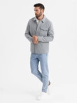 Jachetă fleece pentru bărbați din viscoză ușoară - gri V2 OM-JANP-0199