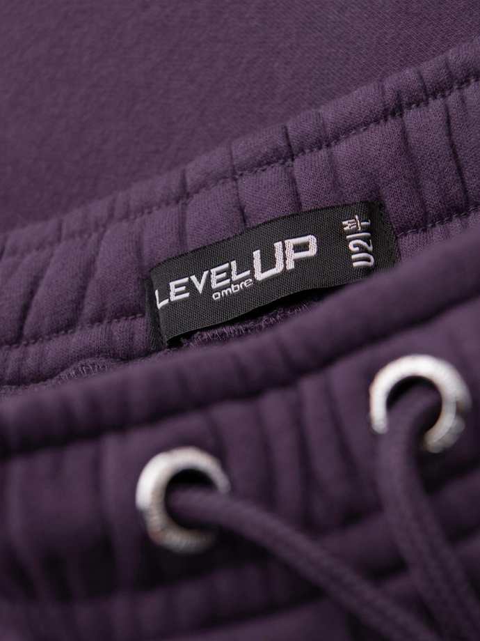 Unisex teplákové šortky so šnúrkou v páse - fialové V13 OU-SRBC-0101