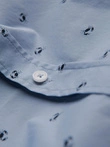 Pánská klasická bavlněná košile SLIM FIT s kraby - světle modrá V6 OM-SHCS-0156