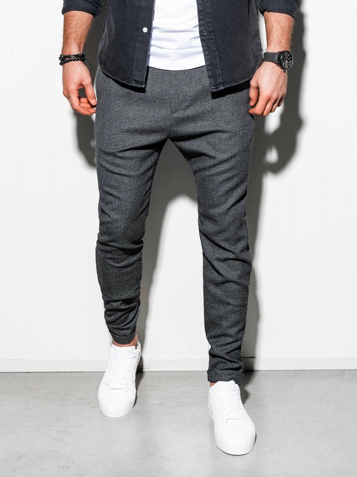 Men s chino pants dark grey P869 Ombre Men s clothing online