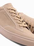 Pánská jednobarevná obuv ve streetwearovém stylu - sand V1 OM-FOTL-0183
