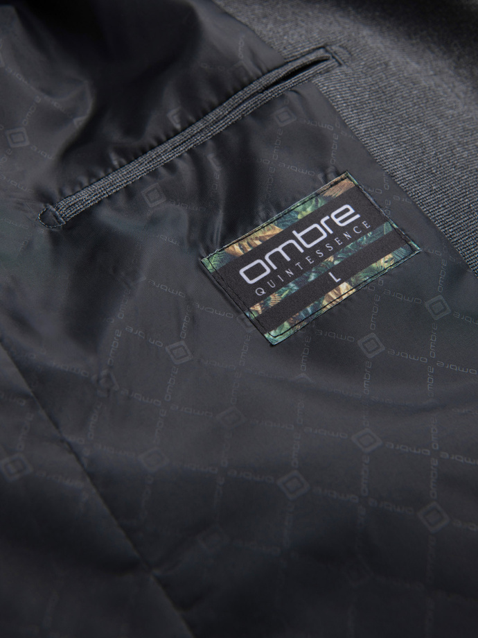 Sacou elegant pentru bărbați cu nasturi decorativi la manșete - grafit V1 OM-BLZB-0114