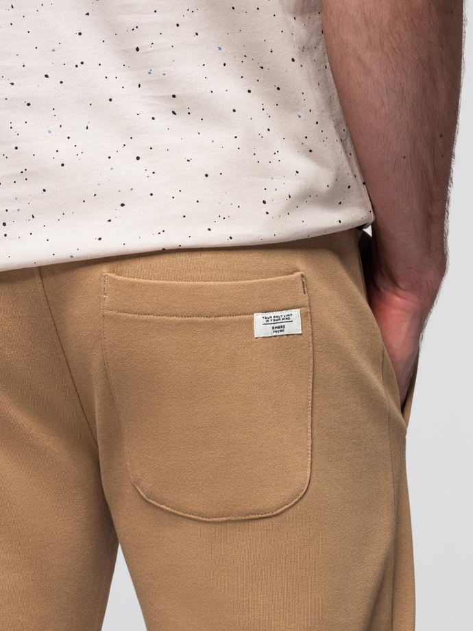 Pantaloni de trening pentru bărbați cu picior fără căptușeală - maro V2 OM-PABS-0206