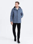 Men's transitional jacket with hood - blue V3 OM-JANP-22FW-005