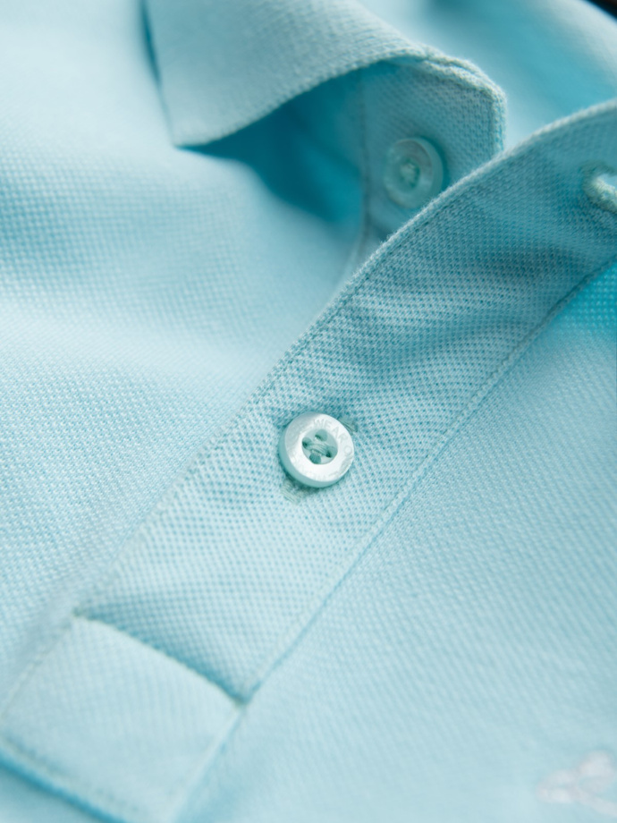 Pique knit polo shirt - blue V2 S1746