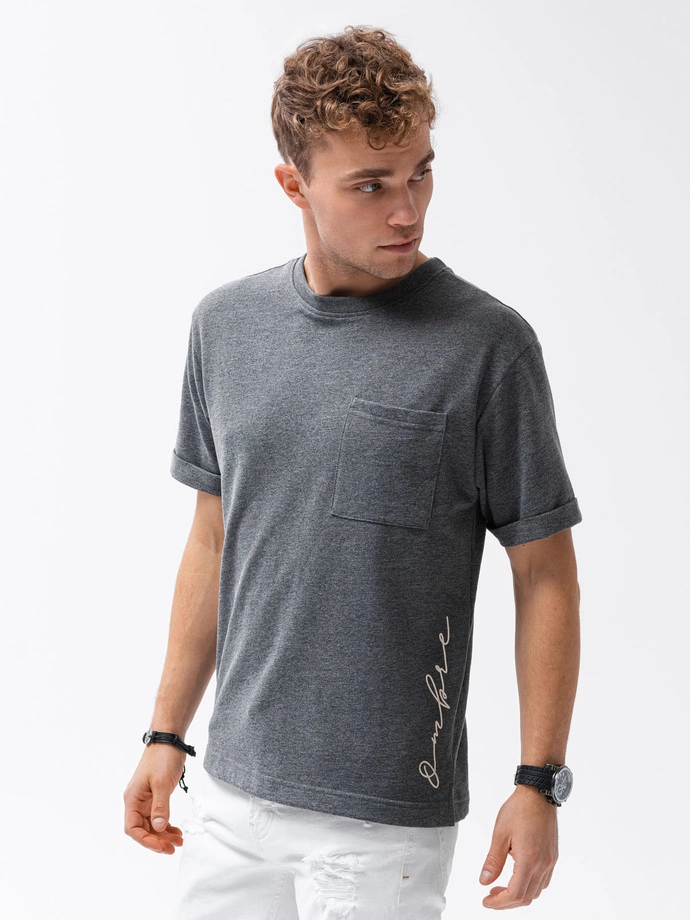 Men's printed t-shirt - black S1371