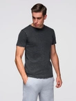 Men's T-shirt with wash effect - black V1 OM-TSWT-0116