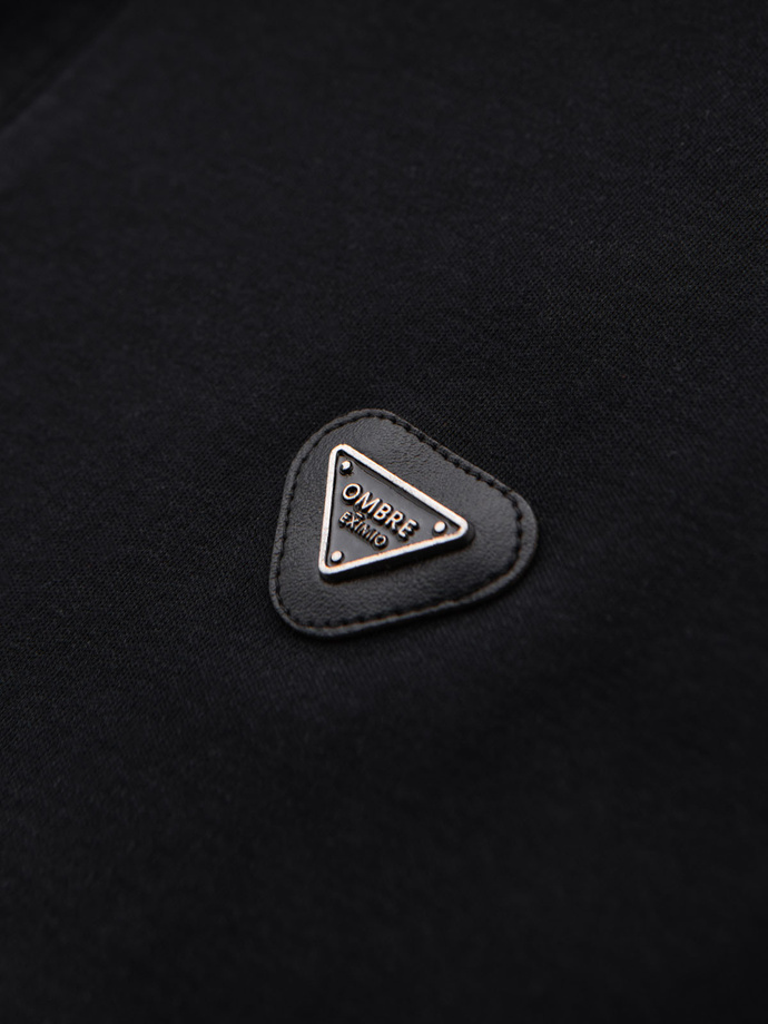 Pánská polokošile s výstřihem na zip - černá V6 OM-POSS-0148