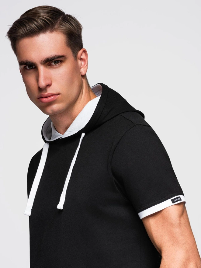 Men's SLIM FIT T-shirt with round neckline and logo - white V1 OM-TSCT-0220
