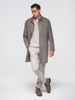 Men's insulated coat with hood and concealed zipper - black V1 OM-COWC-0110
