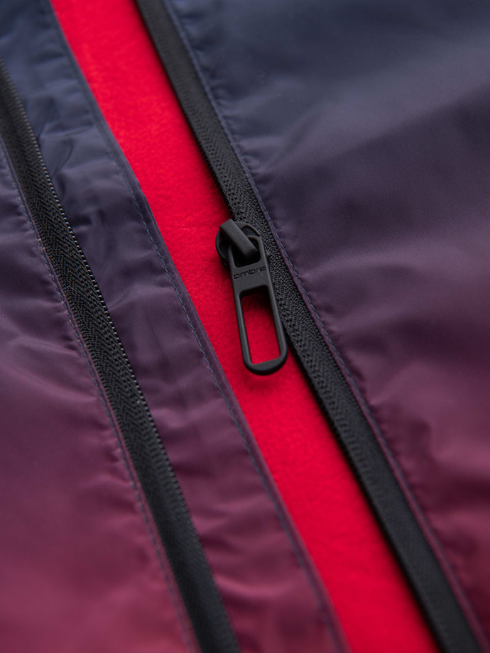 Vyriška sportinė striukė su atšvaitais - tamsiai mėlyna ir raudona V3 OM-JANP-0105