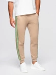 Pantaloni jogger sport pentru bărbați cu bordură - maro V1 OM-PASK-0284