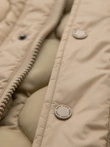 Pánská prošívaná bunda košilového střihu - béžová V1 OM-JALP-0215