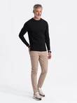 BASIC men's longsleeve with round neckline - black V1 OM-LSBL-0106
