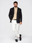 Men's knitted jacket with a fitted cut - black V5 OM-BLZB-0100