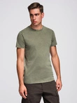 Men's t-shirt with wash effect - olive V4 OM-TSWT-0116